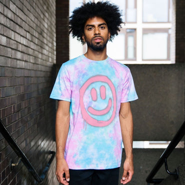 Men Retro Smiley Face Tie Dye T-Shirt Organic