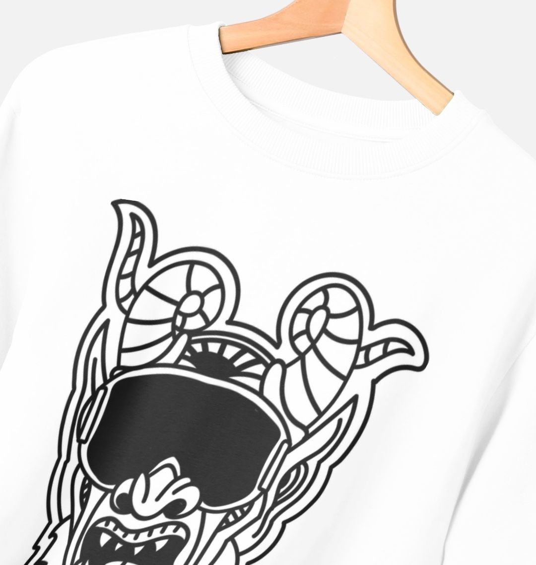 Graphic Crewneck Sweatshirt Monster Comic