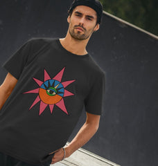 Retro Streetwear Sun Eye Graphic T-Shirt Organic