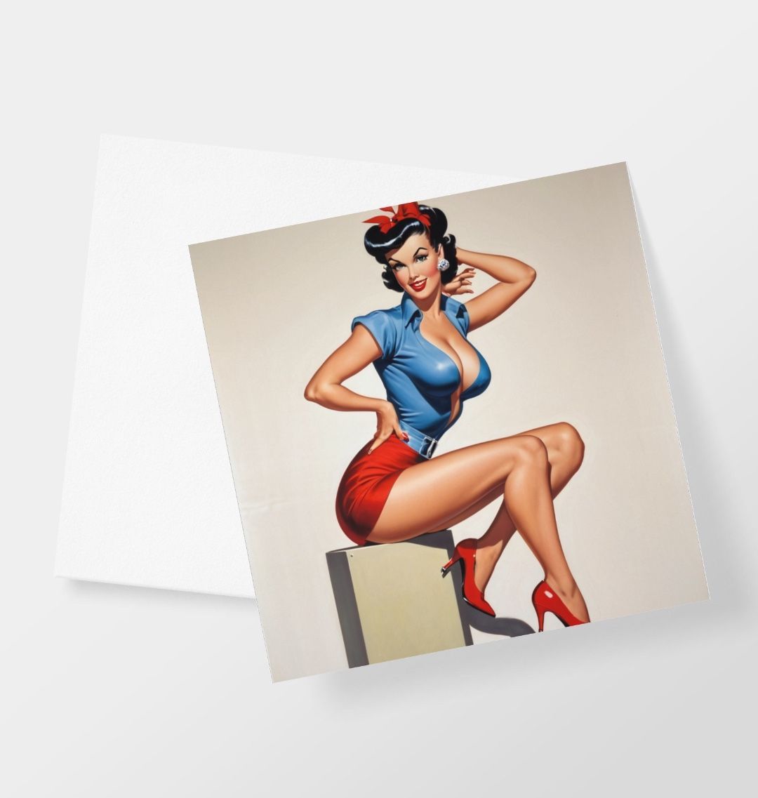 Rockabilly Pin Up Greetings Card