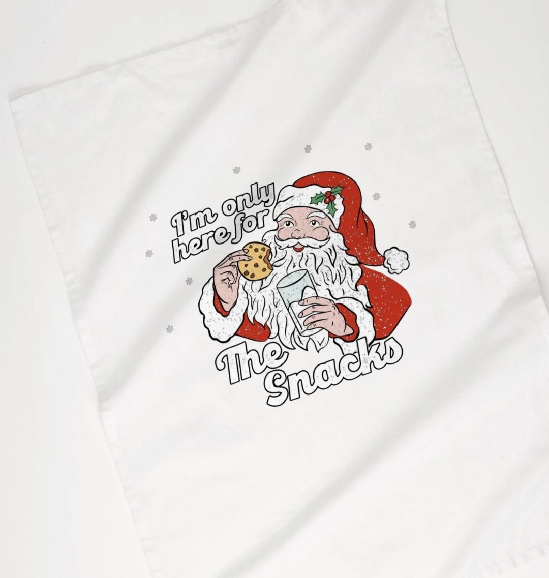 Funny Father Christmas Organic Tea Towel