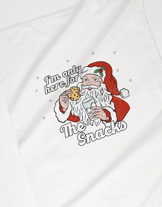 Funny Father Christmas Organic Tea Towel