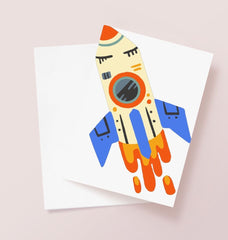 Space Rocket Greetings Card