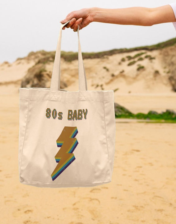 Retro 80s Baby Organic Cotton Tote Bag