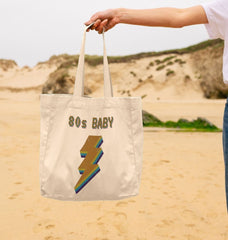 Retro 80s Baby Organic Cotton Tote Bag