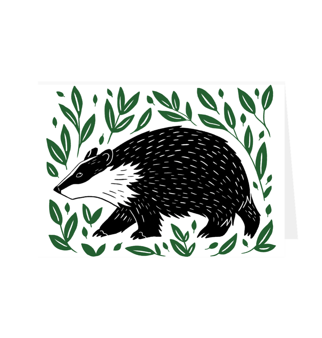 Badger Greetings Card White 5