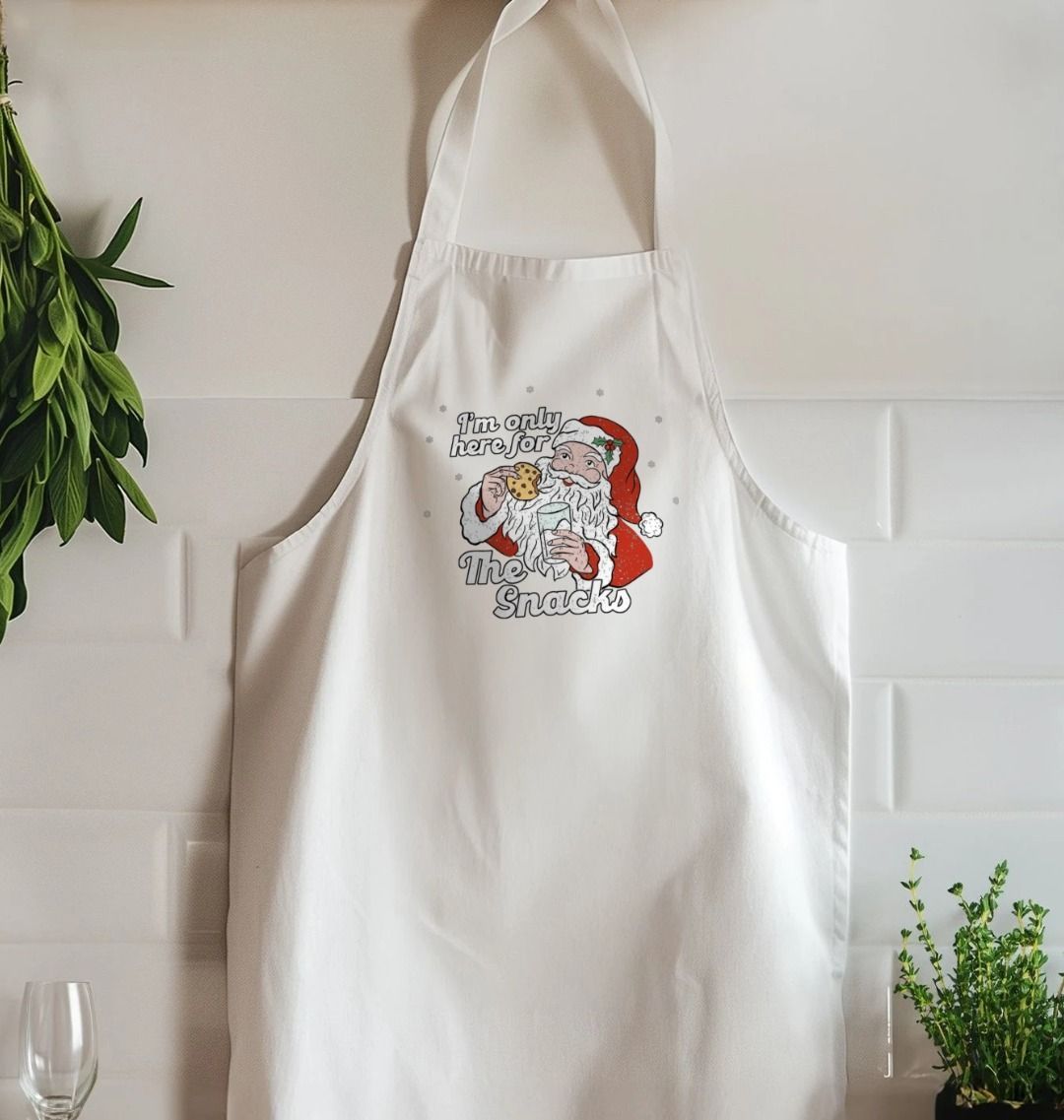 Father Christmas Printed Kitchen Apron