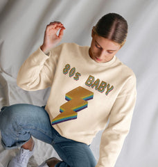 Retro 80s Baby Graphic Relaxed Fit Sweatshirt