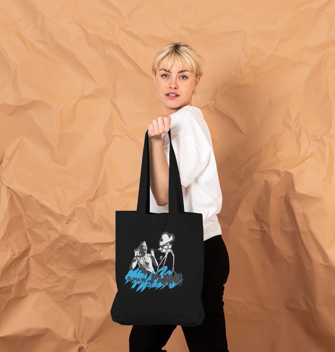 Organic Cotton Printed Tote Bag Climate of Panic