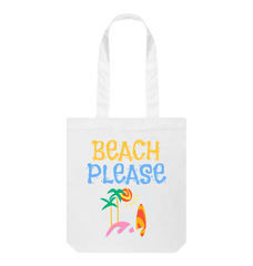 Beach Tote Organic Cotton White One Size