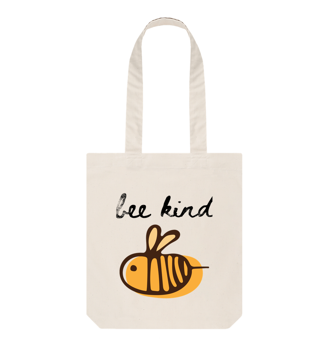 Organic Cotton Tote Bag Graphic Bee Kind Natural One Size