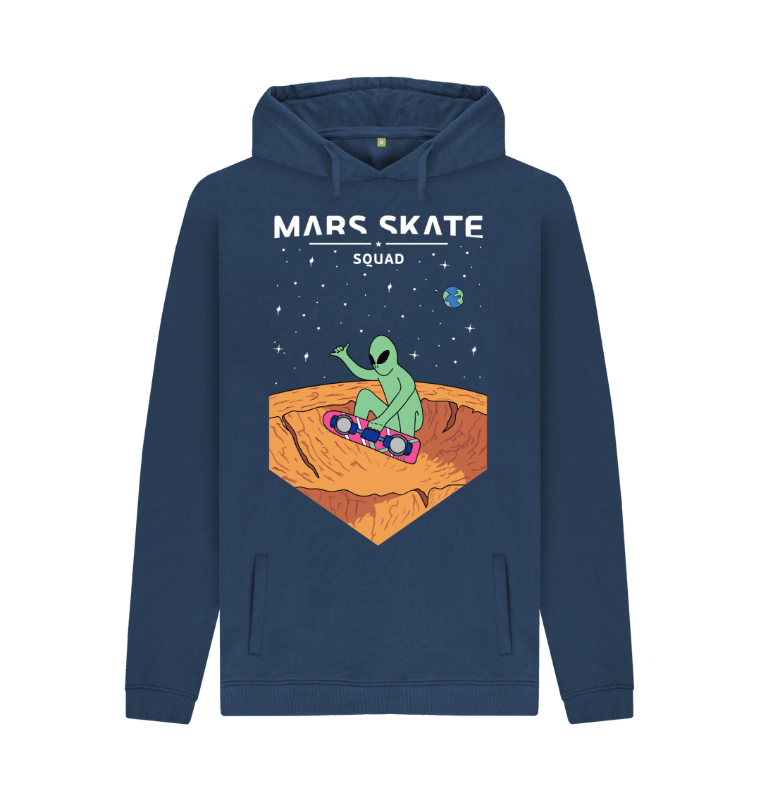 Mars Skate Squad Skater Streetwear Hoodie Navy