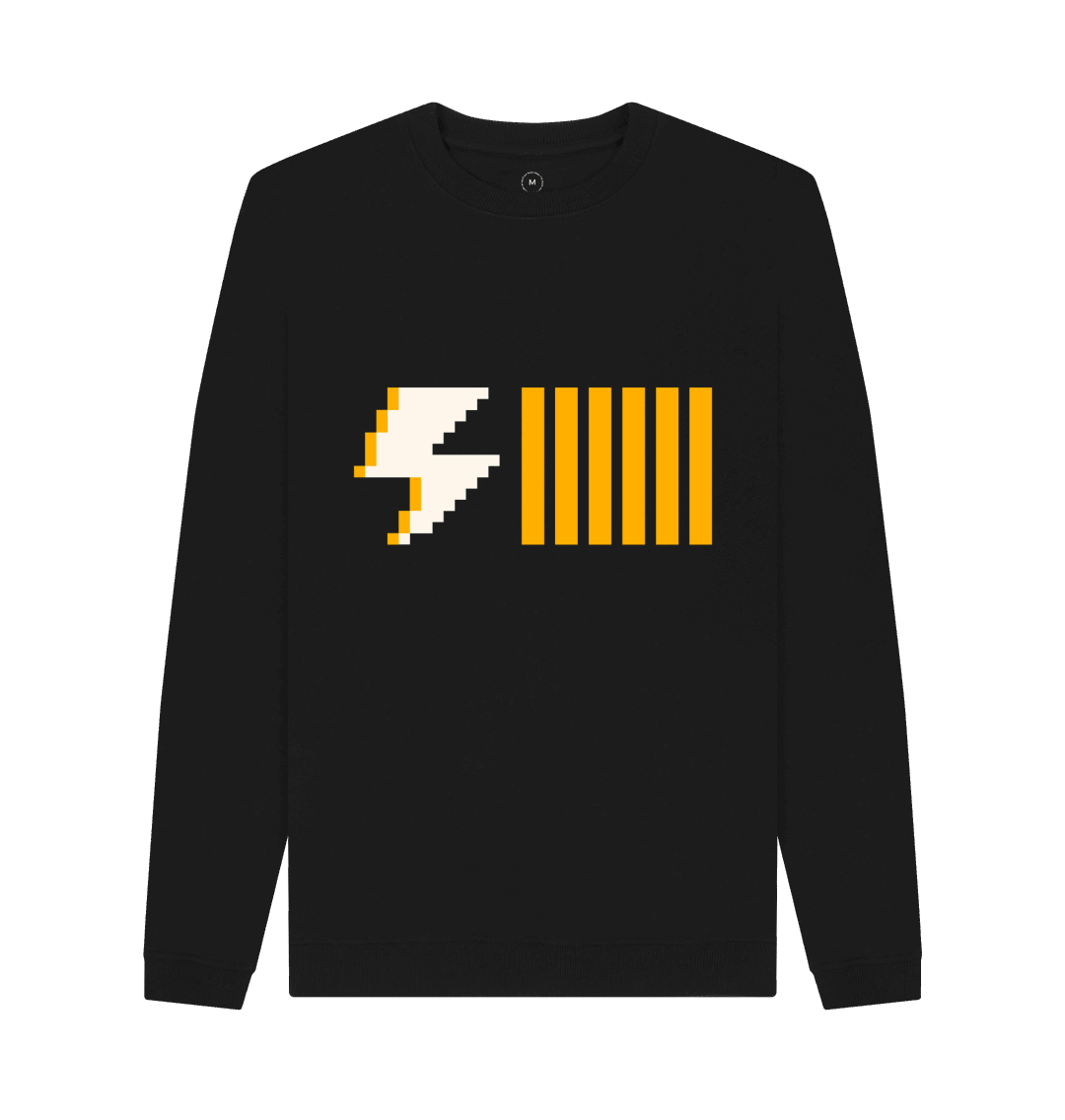 80s Retro Crewneck Streetwear Sweatshirt Black