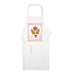 Royal Corgi Organic Cotton Kitchen Apron White One Size