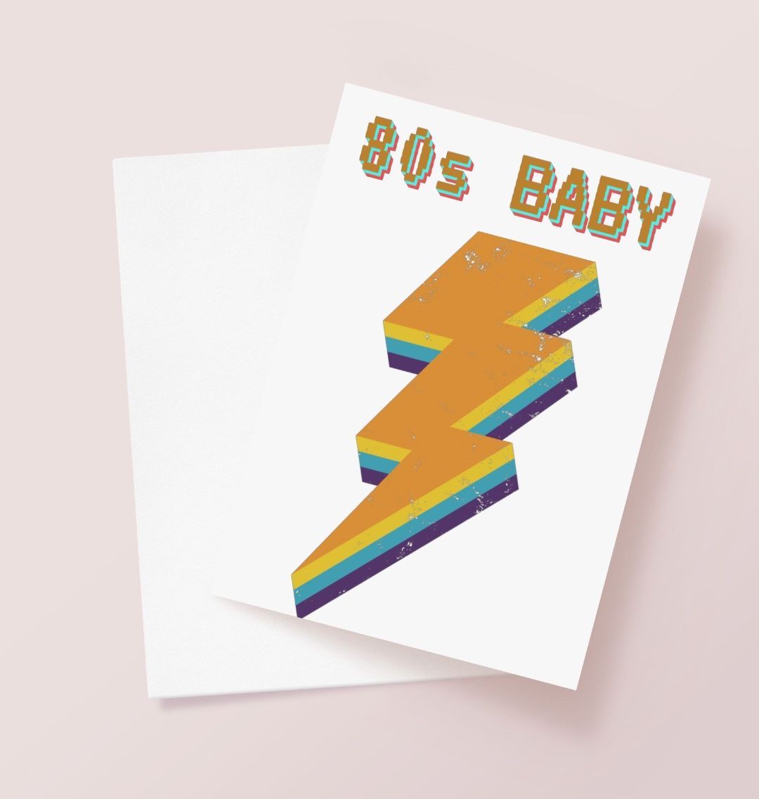 Retro 80s Baby Greetings Card