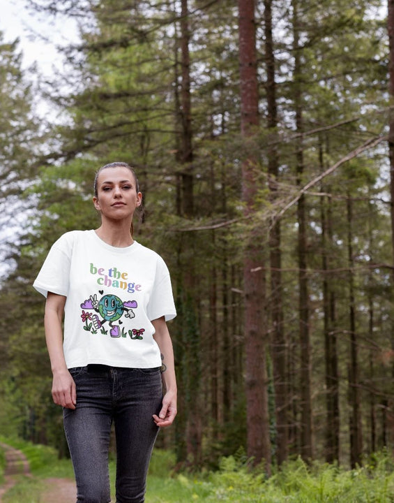 Organic Cotton Graphic T Shirt Be The Change