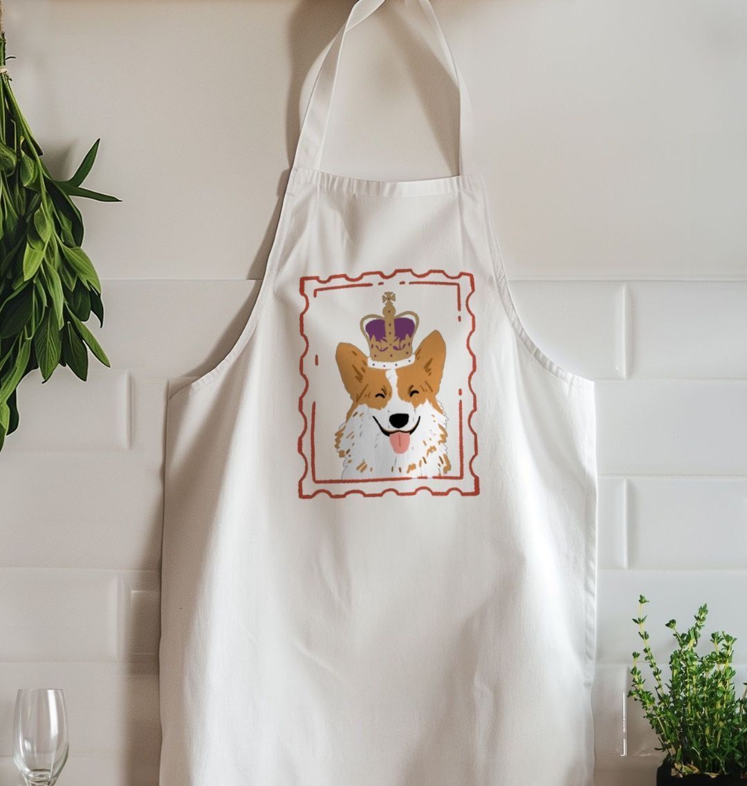 Royal Corgi Organic Cotton Kitchen Apron