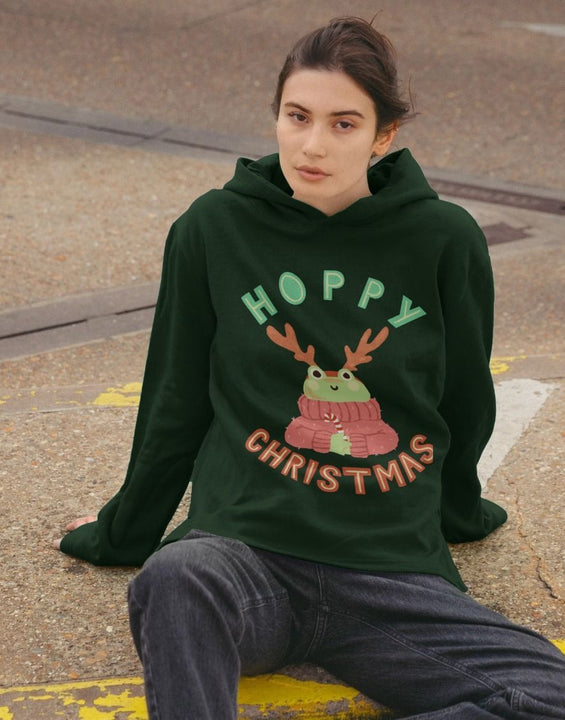 Christmas Hoodie Frog Graphic