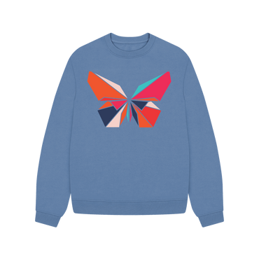 80s Retro Butterfly Sweatshirt Organic Cotton