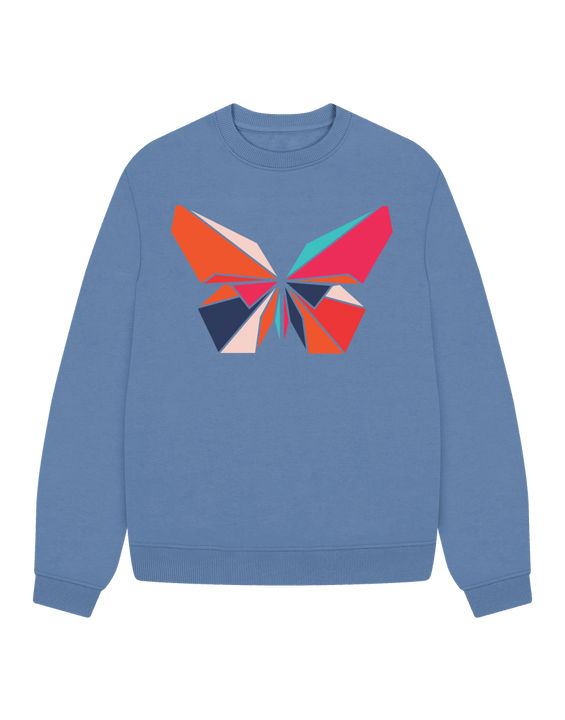 80s Retro Butterfly Sweatshirt Organic Cotton