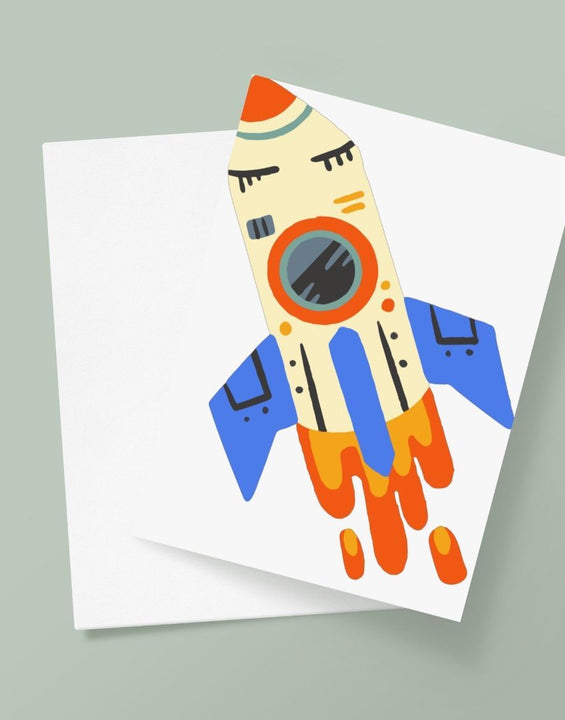 Space Rocket Greetings Card