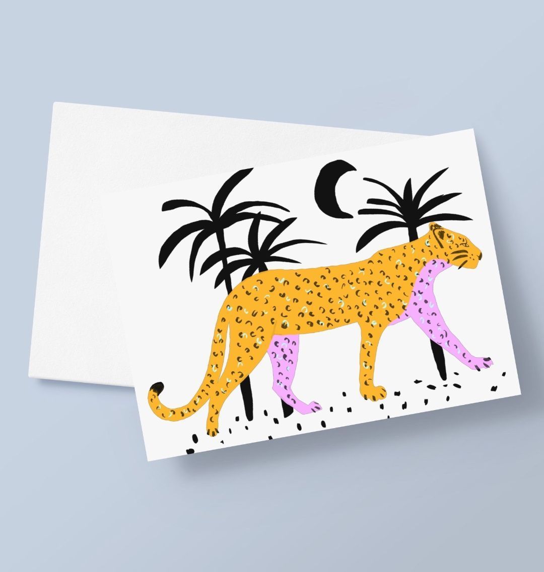 The Tropical Leopard Greetings Card