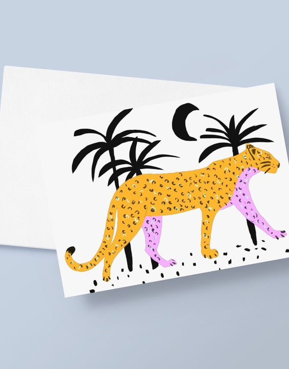 The Tropical Leopard Greetings Card