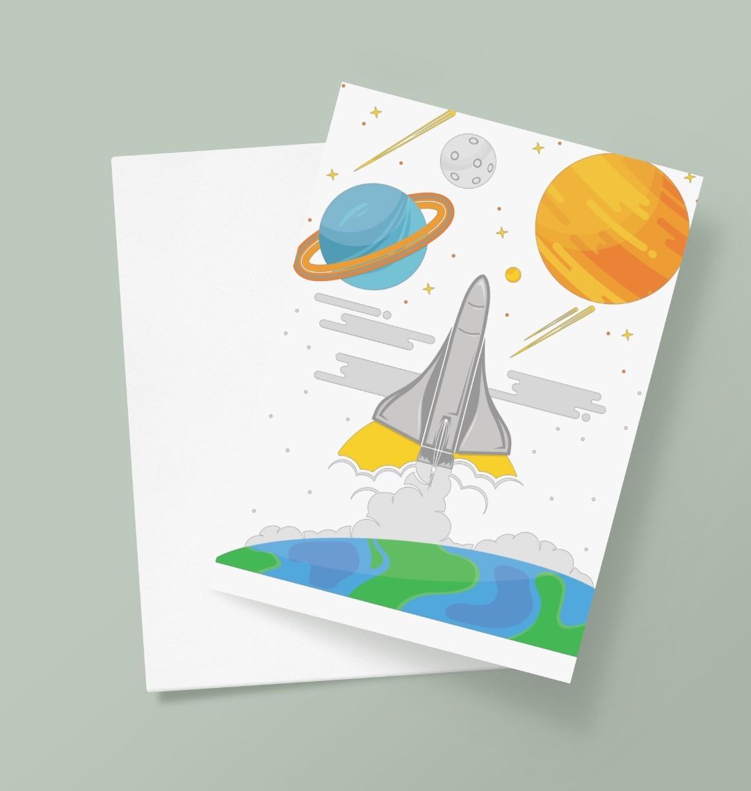 In Space Greetings Card