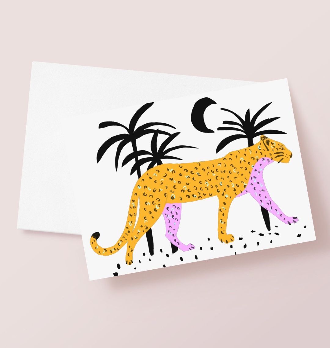 The Tropical Leopard Greetings Card