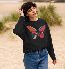 80s Retro Butterfly Sweatshirt Organic Cotton