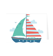 Sailing Boat Greetings Card White 5