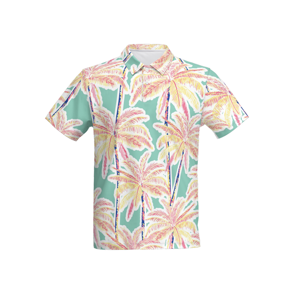 Men Hawaiian Slim Fit Polo Shirt