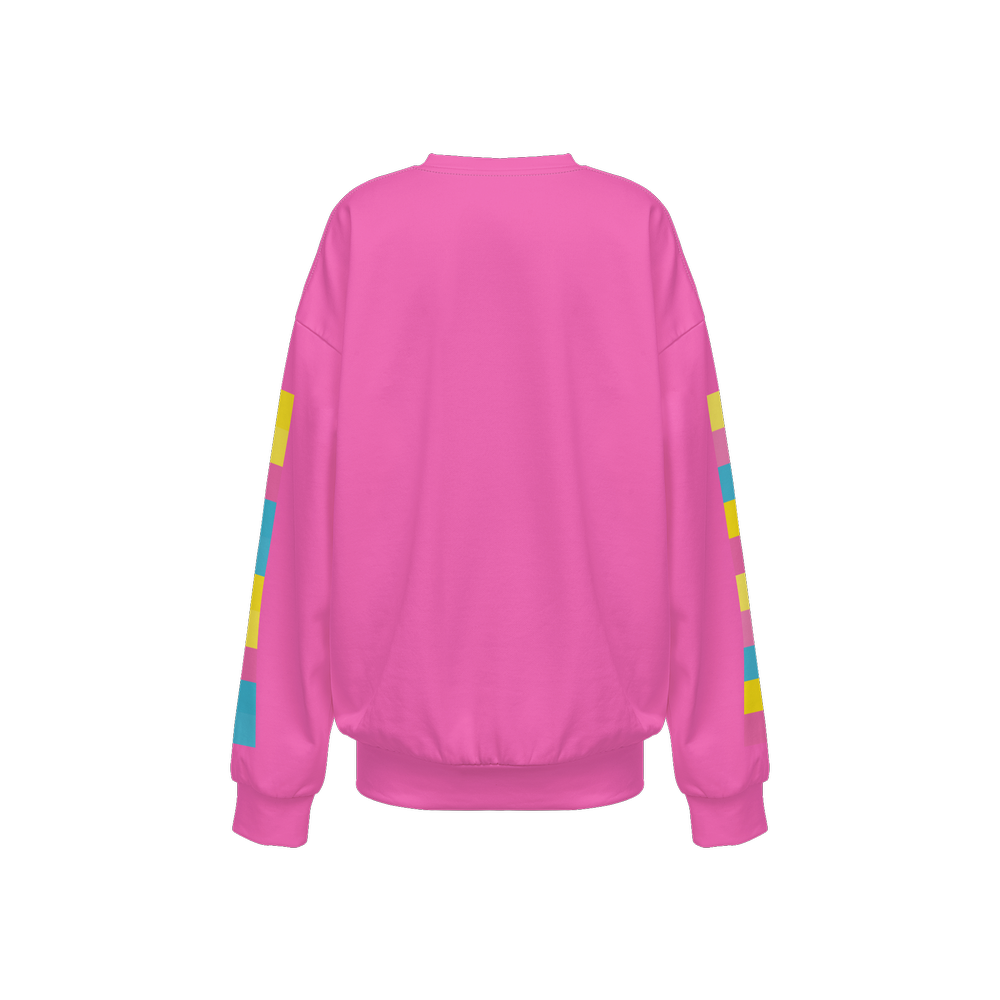 Retro Crewneck Pink Graphic Sweatshirt