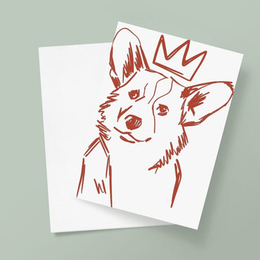 Carte de vœux Queens Royal Corgi