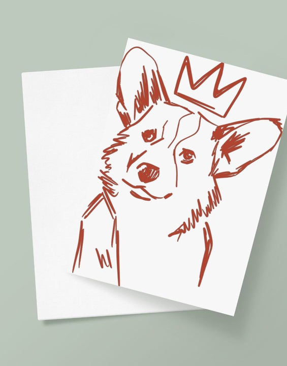 Queens Royal Corgi Grußkarte