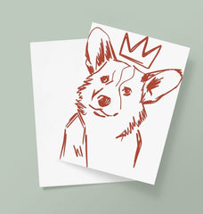 Queens Royal Corgi Greetings Card