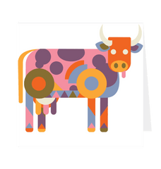 The Funky Cow Greetings Card White 12.5cm x 12.5cm