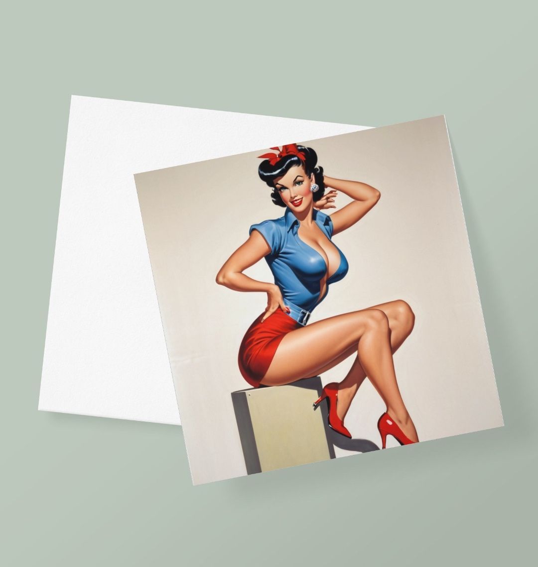 Rockabilly Pin Up Greetings Card