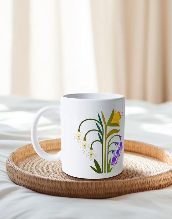 Natural Ceramic Mug Floral