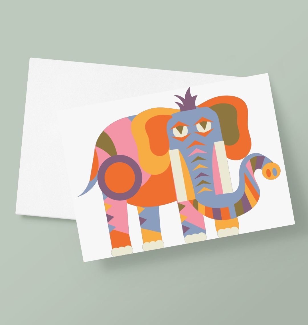 The Funky Elephant Greetings Card