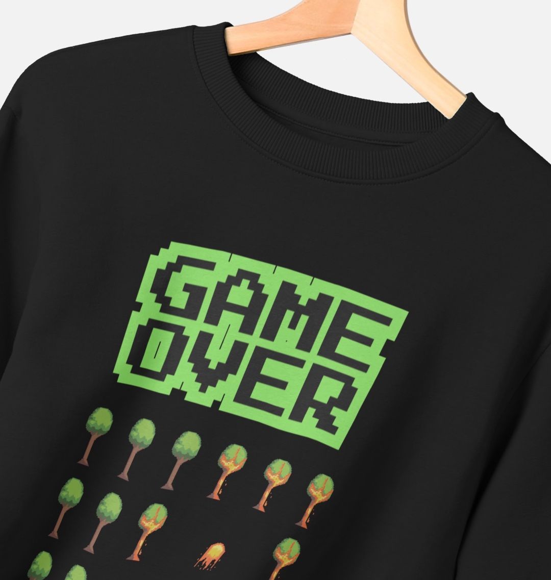 80s Retro Game Over Streetwear Sweater Black