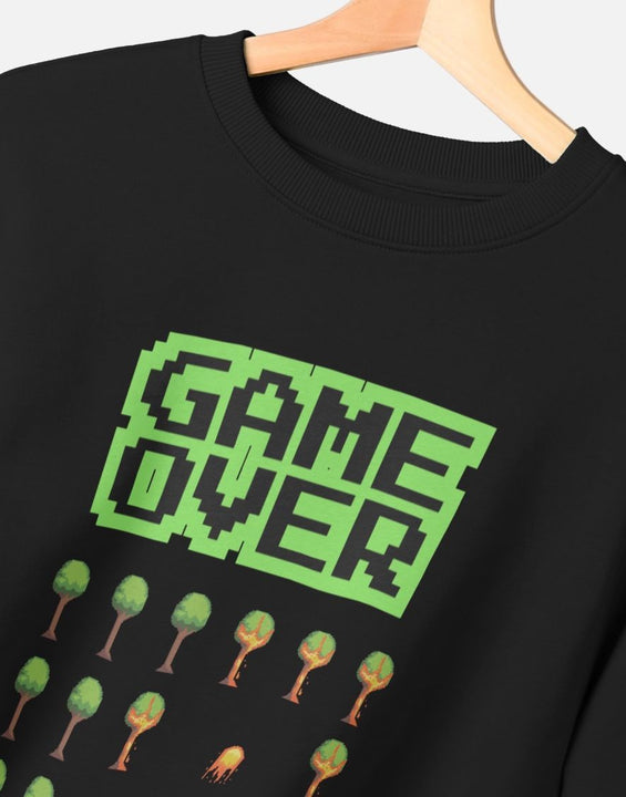 80s Retro Game Over Streetwear Sweater Black