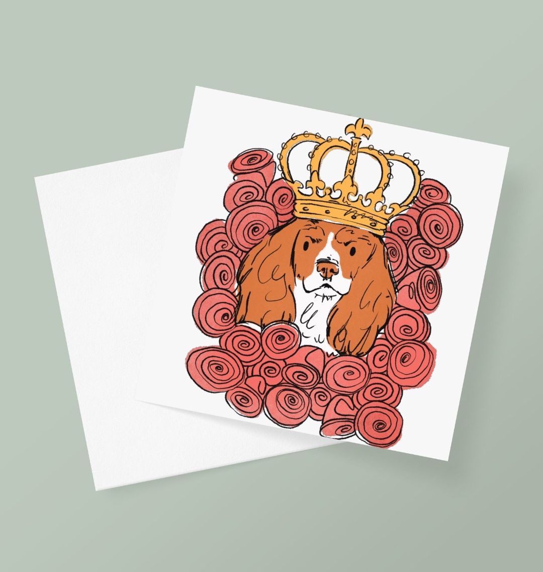 King Charles Dog Greetings Card