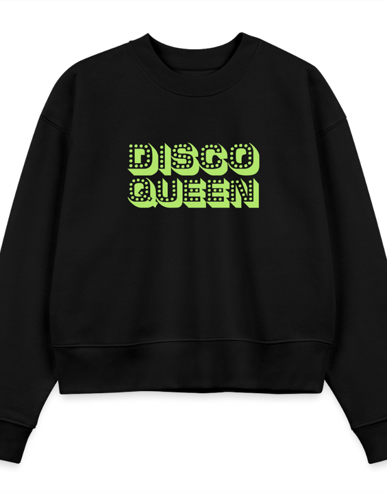 Disco Queen Graphic Cropped Organic Sweatshirt