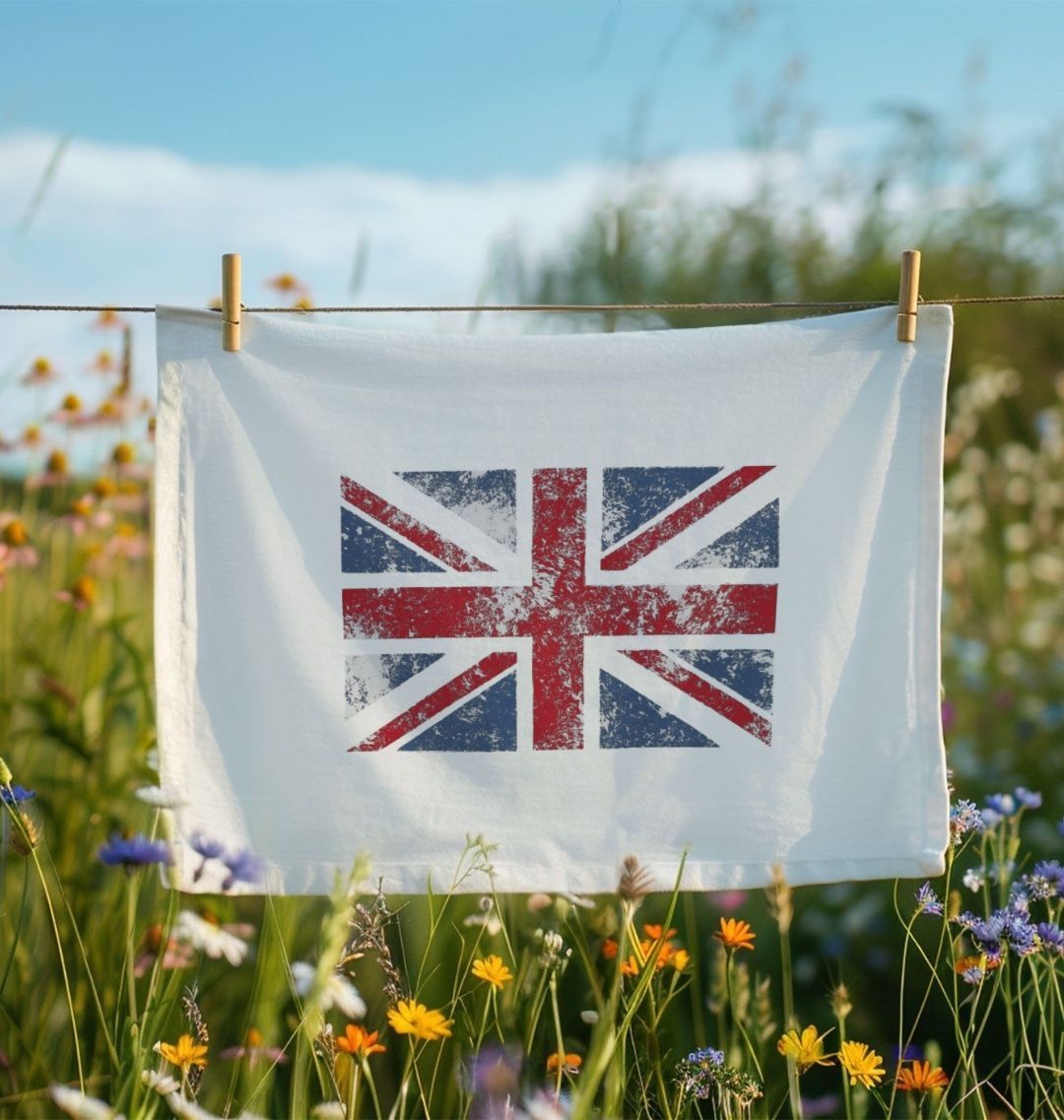 Union Jack Printed Tea Towel Organic Cotton