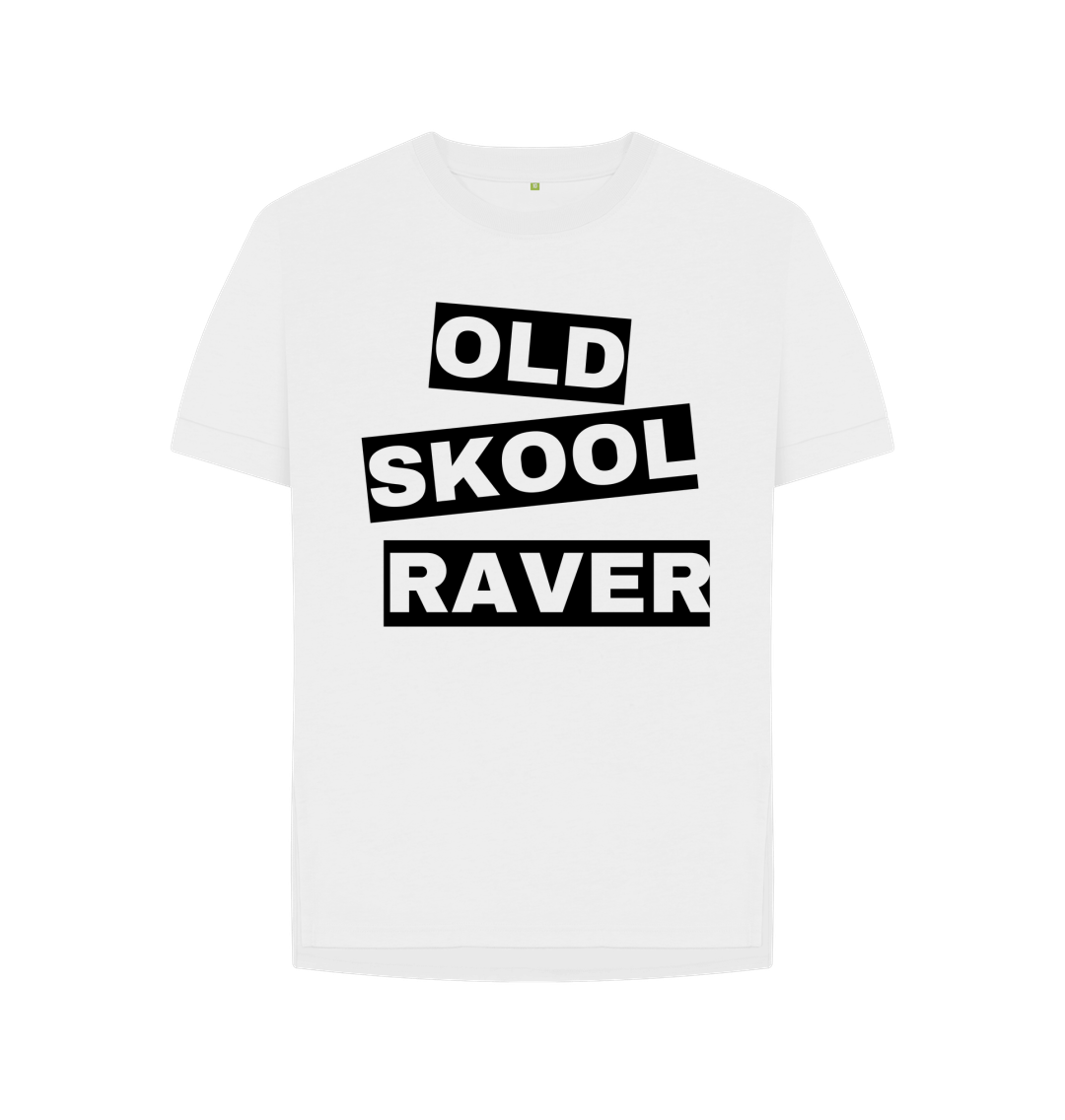 Old Skool Raver Organic Cotton T Shirt White