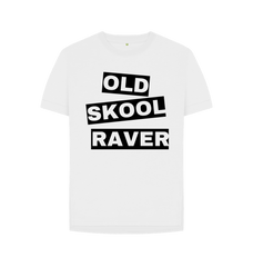 Old Skool Raver Organic Cotton T Shirt White