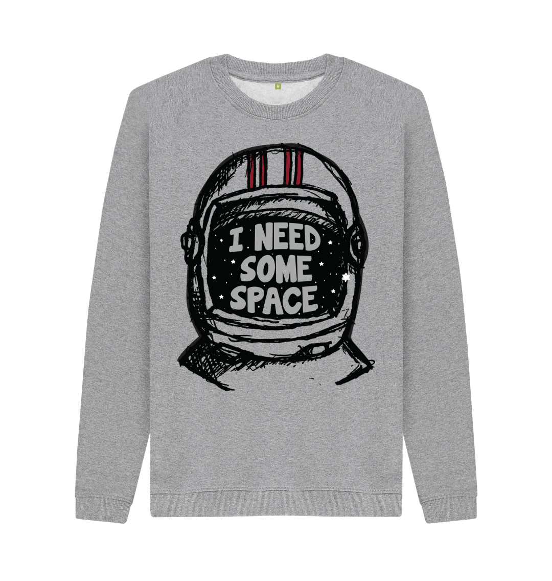 Streetwear Crewneck Graphic Sweatshirt I Need Some Space Light Heather