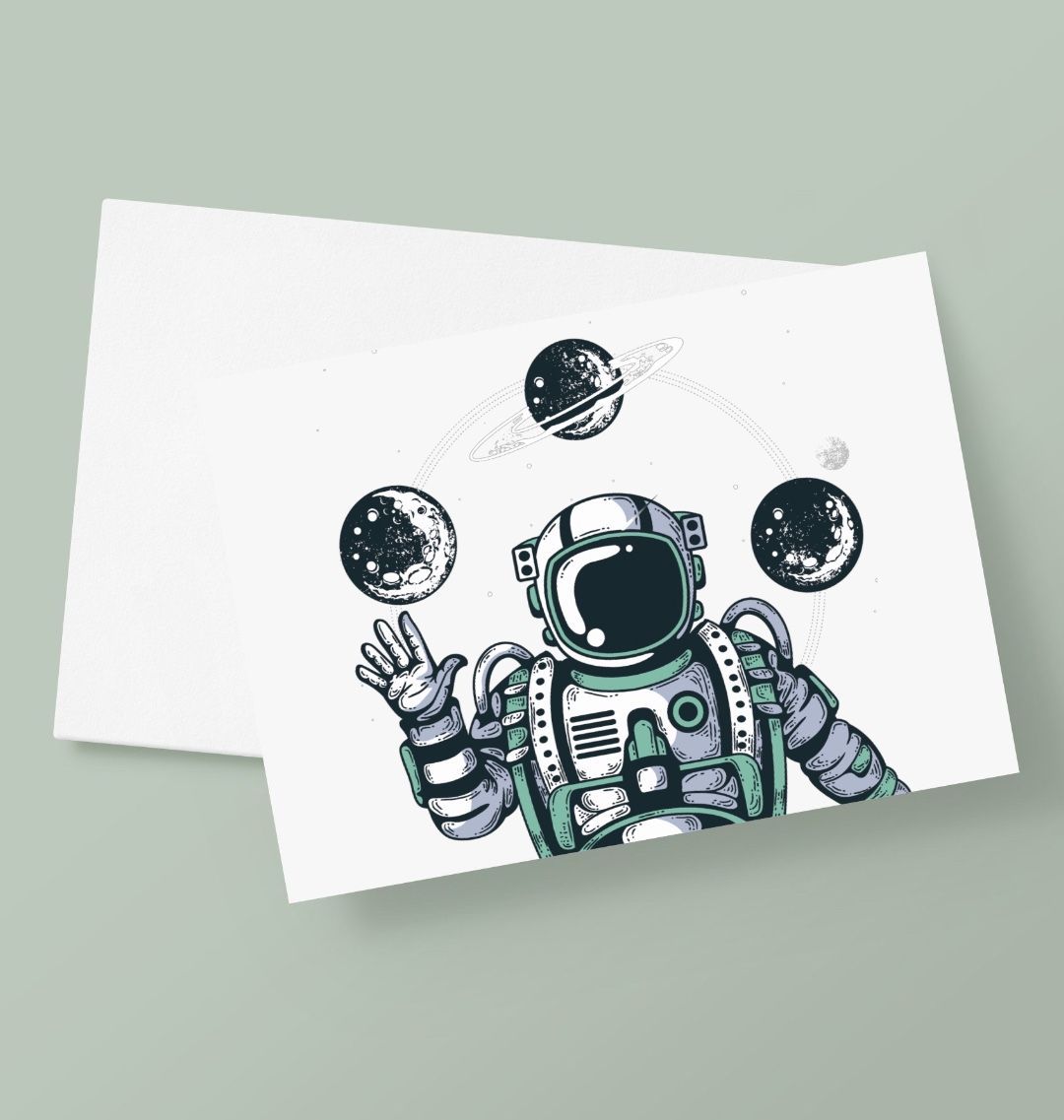 Spaceman Greetings Card