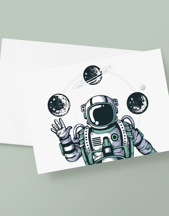 Spaceman Greetings Card